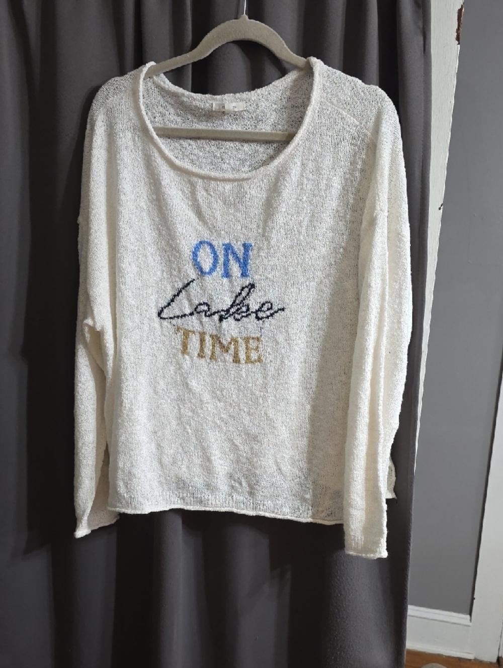 Maurices Women's Lightweight Sweater "On Lake Time" Cream Rolled Neckline XL EUC